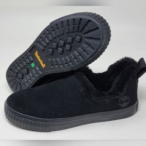Timberland Skyla Bay Slip-on Shoes Black Suede Faux Fur Women’s Size 5.5 New